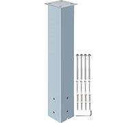 27 "/ 43" Boîte aux lettres solide Post Stand Steel Letter Box Publier en acier revêtu de poudre granit avec trou vidange plein air for bord route(blanc,27in)