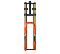 27,5/29'' Fourche À Suspension Pour Vélo De Montagne Tube Droit/conique De 1-1/8'' Double Épaulement Fourche Air XC Course 160mm Rebond Réglable Axe Traversant BOOST(29'' Orange,Straight tube)