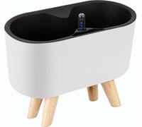 27,5CM Cache-pot en plastique auto-irrigant avec indicateur de niveau d'eau, Cache-pot décoratif moderne Pot de fleurs pour plantes d'intérieur, herbes aromatiques, aloès, violettes d'Usambara, succul