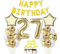 27 ans Anniversaire Femme Déco Ballon 27 ans Anniversaire Décoration Or 27 ans Fête Décoration Champagne Or 27 Anniversaire ballon Homme Femme Décoration Anniversaire 27 ans Ballon 27 ans Or