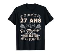 27 ans De Mariage Humour Mari Anniversaire De Mariage T-Shirt
