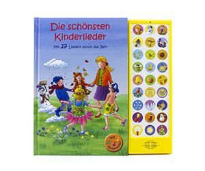 27-Button Soundbuch - Die schönsten Kinderlieder zum Mitsingen - Mit 27 Liedern durch das Jahr Hardcover-Buch mit Noten - Liederbuch: mit 27 bekannten Kinderliedern