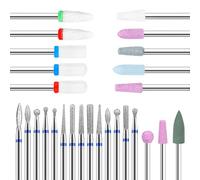 27 forets à ongles,Broderie Ponceuse Ongles,Professionnelle embout ponceuse ongles ceramique pour Enlever le gel et les Cuticules