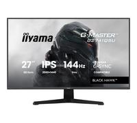 iiyama Écran G-Master Black Hawk, G2741QSU-B1, IPS, Adaptive Sync, 2560x1440@144 Hz, 1 ms, Haut-parleurs, HDMI/DP/USB HUB, Tuner Noir, Compatible NVIDIA G-Sync