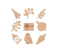 27 Mini décorations en bois - Thème Noël -