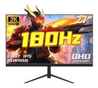 27" Moniteur PC Gamer, 180Hz, Fast IPS Gaming Ecran, QHD 2K 2560 x 1440p, 1Ms, Freesync, 130% sRGB - Black
