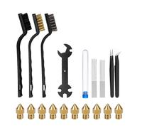 27 PCS 3D Printer Nozzle Cleaning Kit MK8 Brass Nozzles 5-in-1 Wrench Tweezers and Brushes 3D Printing Maintenance Tools