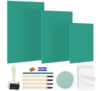 27 Pcs Plaque Linogravure, A4 A5 A6 Kit Linogravure avec Papiers Calques, Plaques de Linoleum Caoutchouc Souple à Graver, Linogravure Plaque Gomme a Graver pour Sculpture sur Tampon et DIY Impression