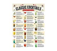27 pièces/1 feuille d'autocollants pour recette de cocktail de bar Cuisine Bar Recette Sticker mural Cocktail Menu Mural Bar Pub Recette Menu Classique Menu Classique Panneau Boisson Guide Poster