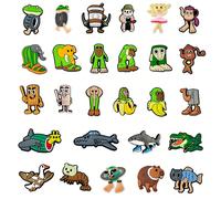 27 pièces Charms pour chaussures en série drôle de requin, banane, singe. Décorations de chaussures DIY, accessoires de qualité, convient pour les mules à bulles, les sandales. Excellent cadeau pour l