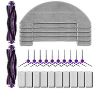 (27 Pièces) MR1 SE Pièces de rechange pour robot aspirateur MONSGA MR1 SE, 2 brosses rouleaux, 10 brosses latérales, 10 filtres HEPA avec mousses filtrantes, 5 lingettes de lavage, Kit d'accessoires