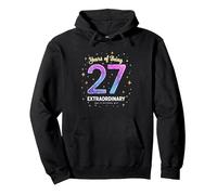 27 Years of Being Extraordinary Cadeau d'anniversaire Sweat à Capuche, Unisexe pour Adultes, Noir, M