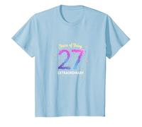 27 Years of Being Extraordinary Cadeau d'anniversaire T-Shirt, Enfant, Bleu Céleste, 12 Ans