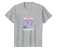 27 Years of Being Extraordinary Cadeau d'anniversaire T-Shirt, Enfant, Gris Chiné, 2 Ans