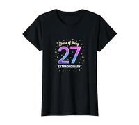 27 Years of Being Extraordinary Cadeau d'anniversaire T-Shirt, Femme, Noir, L