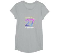 27 Years of Being Extraordinary Cadeau d'anniversaire T-Shirt, Fille, Gris Chiné, L