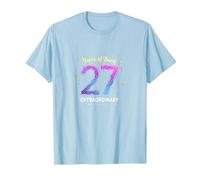 27 Years of Being Extraordinary Cadeau d'anniversaire T-Shirt, Homme, Bleu Céleste, S
