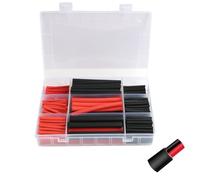 270 Pièces Thermorétractables avec Colle, Ratio de Rétraction 3:1, Double Paroi, Étanche, manchon thermoretractable, Tubes de Rétraction Thermique en Rouge et Noir pour Isolation Électrique, Gaine the