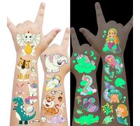 270 styles de tatouages temporaires lumineux pour enfants, autocollants de tatouage temporaires sirène pour enfants, tatouages lumineux pour enfants pour les décorations de fête d'anniversaire