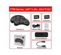 (2700 jeux) Console de jeux vidéo rétro MD 16 bits pour Sega Genesis, avec plus de 1500 jeux classiques