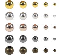 2700pcs Round Loose Metal Spacer Beads 2mm 3mm 4mm 5mm 6mm Plated Silver Gold Black Bronze Rose Gold For Jewellery Making Necklace Bracelet Diy Crafts