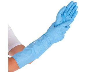 [270531] HYGOSTAR Pack 50 Gants Nitrile EXTRA SAFE SUPERLONG Taille M Bleu