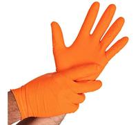 [270815] franz mensch Pack 50 Gants en nitrile POWER GRIP Taille L (8-9) Orange