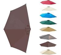 270cm Toile De Rechange pour Demi-Parasol, 5 Baleines Auvent pour Parasol Terrasse Bourgogne Tissu(Brown)