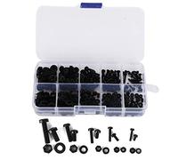 270PCS / Box Vis Écrou M2 / M2.5 / M3 / M4 / M5 Vis de Laveuse en Nylon Vis en Nylon Fondeuses Nylon Vis à Vis (Jeu de vis en Nylon Noir 270pcs)