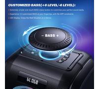 270W Peak Enceinte Bluetooth Puissante Grand Party Boom Box Haut-Parleur Bluetooth,Massif 125Db/12 Basses Personnalisé,2 Woofer 16,5Cm Basses Super,Ipx5/Mic In/Usb/Tf/Aux,Batteria Rimovibile