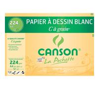 Canson-Infinity Pochette 12 feuilles Papier à dessin 'C' A4 224 g Blanc