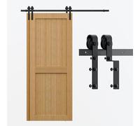 274CM/9FT Bypass Quincailleri pour Porte Coulissante Kit Double Portes Interieur Facile à Installer