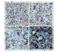 275 pcs set of Czech Faceted Glass Beads, Fire-Polished Round Crystal AB - 3mm (100pcs), 4mm (100pcs), 6mm (50pcs), 8mm (25pcs) kit for jewelry making