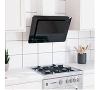 2758&JILI® MODERMNE Hotte décorative élégant Hotte aspirante murale 60 cm Acier inoxydable et verre trempé Noir - professionnelle