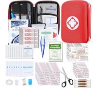 276PCS Personal First Aid Kit for Car Emergency Supplies Mini Compact Bag for Backpack, Basic Camping Essentials Survival Kit for Hiking Travel AMORNING with Scissors