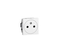 278111L Prise de courant 2P+T affleurante - Blanc - 45x45 clippage direct sur goulotte - Legrand Mosaic