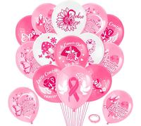 27Pcs Ballons Octobre Rose Pour Sensibilisation Cancer Du Sein D'Octobre Rose Décoration Activité, Espoir, Lutte Contre, Prévention