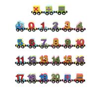27pcs Jouet De Train Magnétique En Bois Non Toxique, Jouet Educatif Apprentissage Lettres Anglaises, Insectes, Mathématiques Magideal Nombres