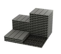 27PCS/set Dalles de Terrasse Emboîtables en Composite Plastique, Sol Extensionérieur Imperméable et Drainant, Installation Facile, Résistant aux Intempéries, Balcon, Patio, Piscine, Gris Foncé