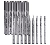 27Pcs Stylos Fineliner, Noir Stylos Micro-Line, 9 Stylos Fineliner à encre d'archivage, Micro-stylos à pointe fine imperméable pour le dessin technique, l'esquisse, la calligraphie, la signature
