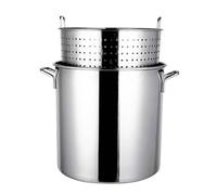 27Qt 45Qt 63Qt Marmite en acier inoxydable Commercial Heavy Duty Dinde Deep Fryer Écrevisse Palourdes Cuiseur vapeur avec panier passoire pour soupe, bouillon et bouillon, casserole de chili