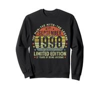 27th Birthday Gifts Vintage September 1998 27 Years Old Men Sweatshirt
