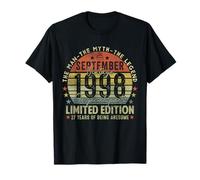 27th Birthday Gifts Vintage September 1998 27 Years Old Men T-Shirt