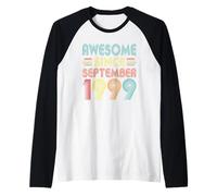 27th Birthday Idea Awesome Since September 1999 27 Years Old Manche Raglan