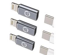 27W Adaptateur Convertisseur USB C Femelle vers Lightning mâle Chargeur Rapide(Lot de 3) Connecteur Cordon Charge Type C Câble de synchronisation données Charge pour Apple iPhone 14 Pro Max pour Ipad