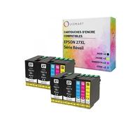 27XL 10 Cartouches d'encre compatibles Epson T27 T2715 T2711 T2712 T2713 T2714 pour imprimante Epson WORKFORCE Réveil