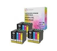 27XL 12 Cartouches d'encre compatibles Epson T27 T2715 T2711 T2712 T2713 T2714 pour imprimante Epson WORKFORCE Réveil