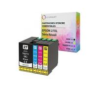 27XL 4 Cartouches d'encre compatibles Epson T27 T2715 T2711 T2712 T2713 T2714 pour imprimante Epson WORKFORCE Réveil