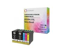 27XL 5 Cartouches d'encre compatibles Epson T27 T2715 T2711 T2712 T2713 T2714 pour imprimante Epson WORKFORCE Réveil