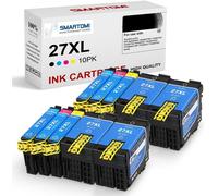 27XL Cartouches d'encre Compatible pour Epson 27 27XL pour Epson Workforce Pro WF-3620DWF WF-3640DTWF WF-7110DTW WF-7210DTW WF-7610DWF WF-7620DTWF WF-7710DWF WF-7715DWF 7720DTWF Series 10PK